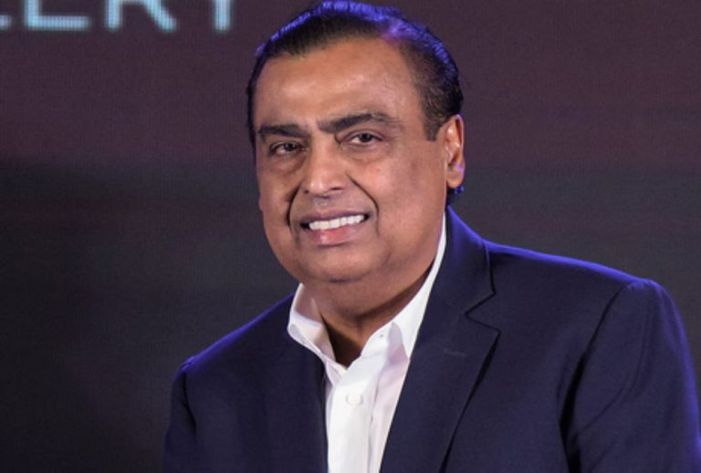 Ambani stock dips 2.6% even after posting a 13% year-on-year rise in net profits.
