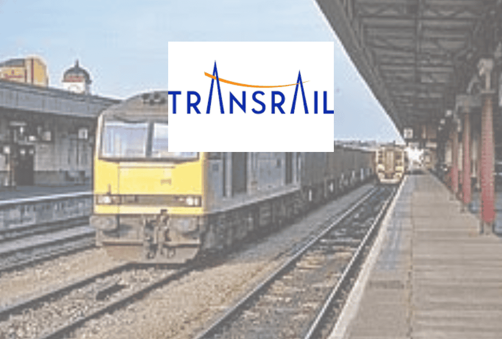 Transrail power transmission substation with electrical equipment