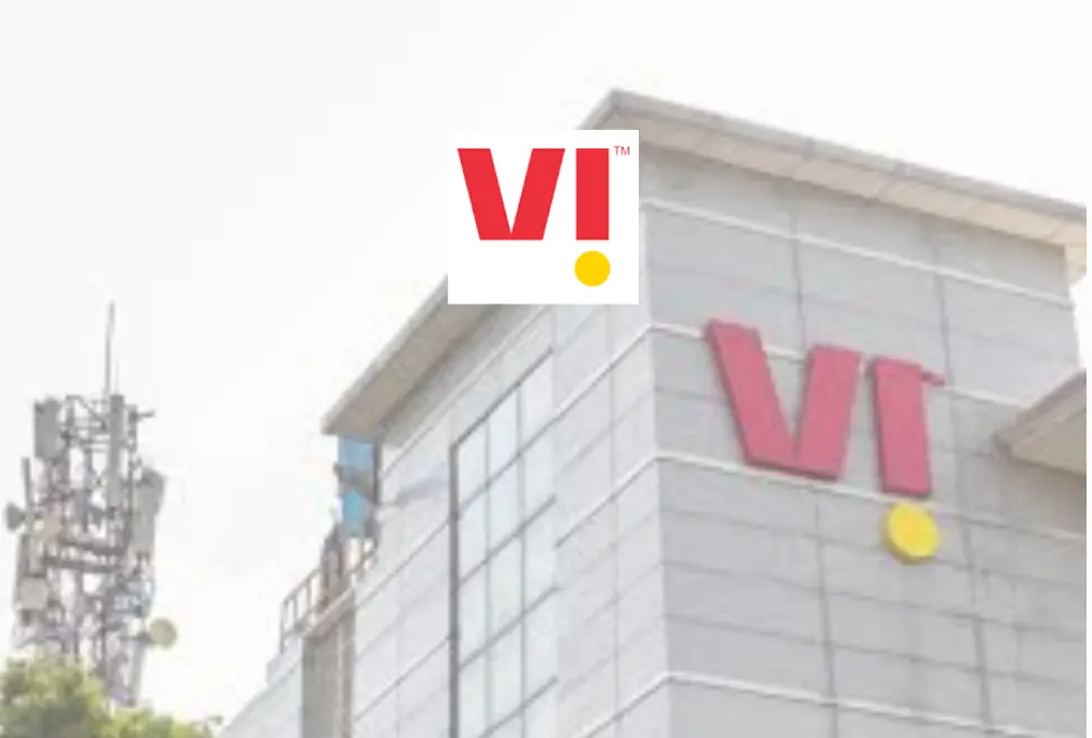 Vodafone-Idea-Vi-logo-on-company-office-building