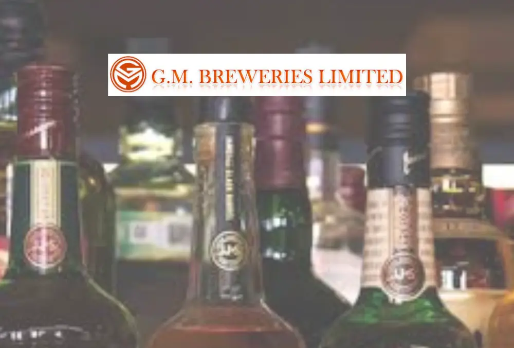 GM Breweries Limited liquor bottles on display shelf