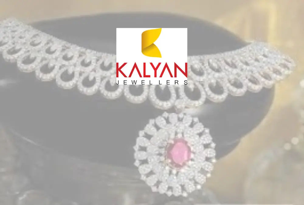 Kalyan Jewellers diamond necklace with gemstone pendant