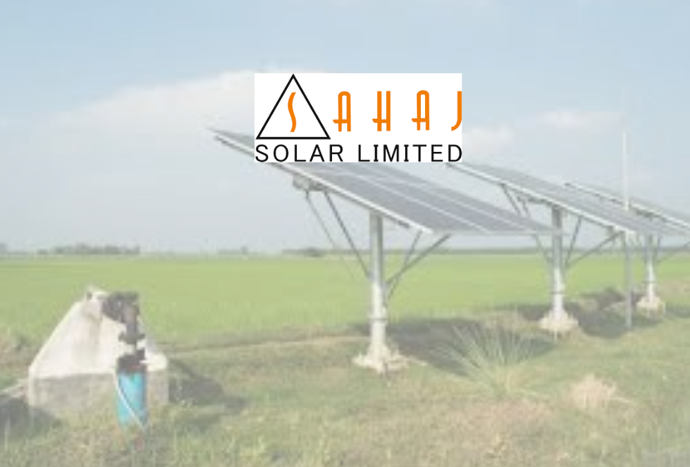Sahaj Solar photovoltaic panels installed in farmland