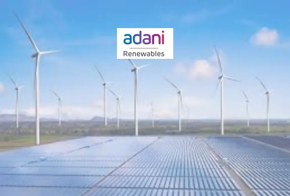Adani Renewables wind turbines and solar farm
