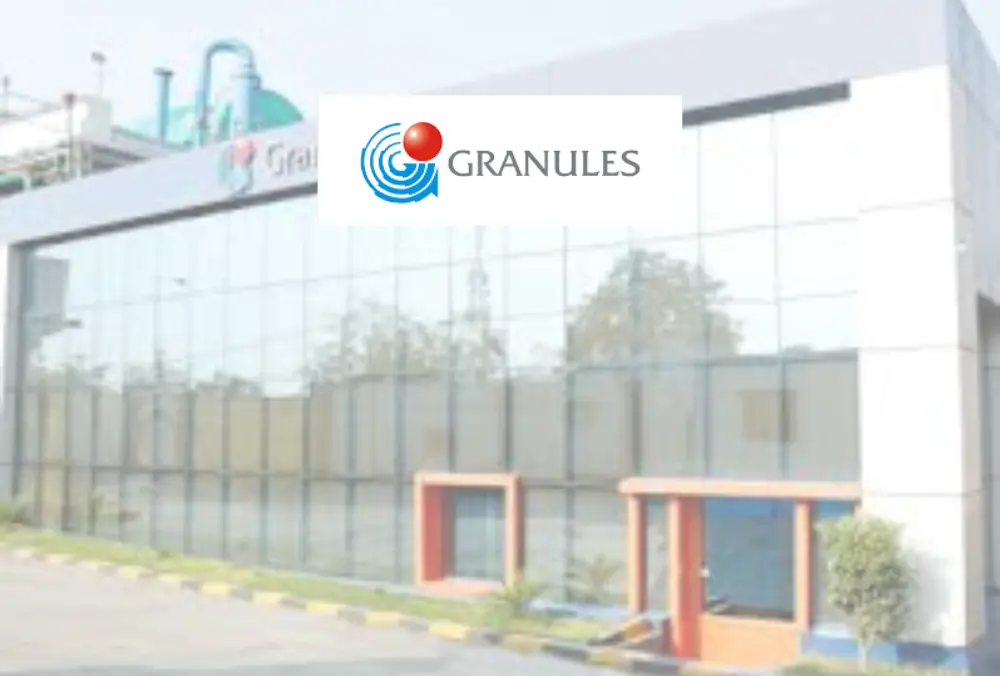 Granules logo on modern glass-front pharmaceutical facility