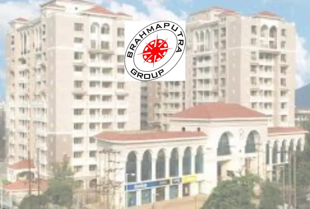 Brahmaputra Group logo over high-rise residential complex