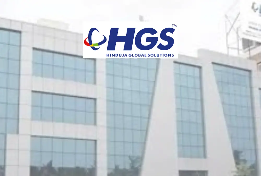 HGS logo over modern office building facade