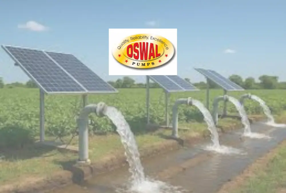 Oswal solar water pumps for agricultural irrigation field