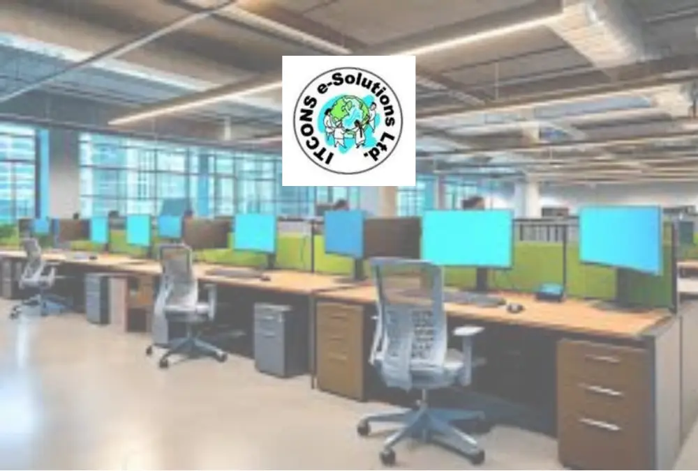 ITCONS e-Solutions office workspace with modern computer desks