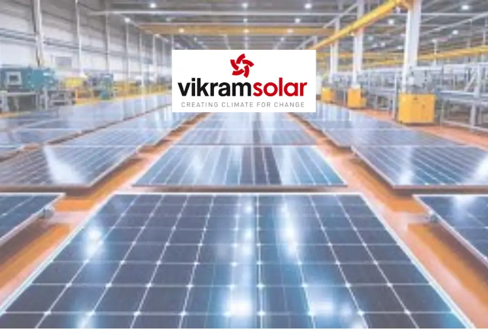 Vikram Solar manufacturing facility with solar panels production
