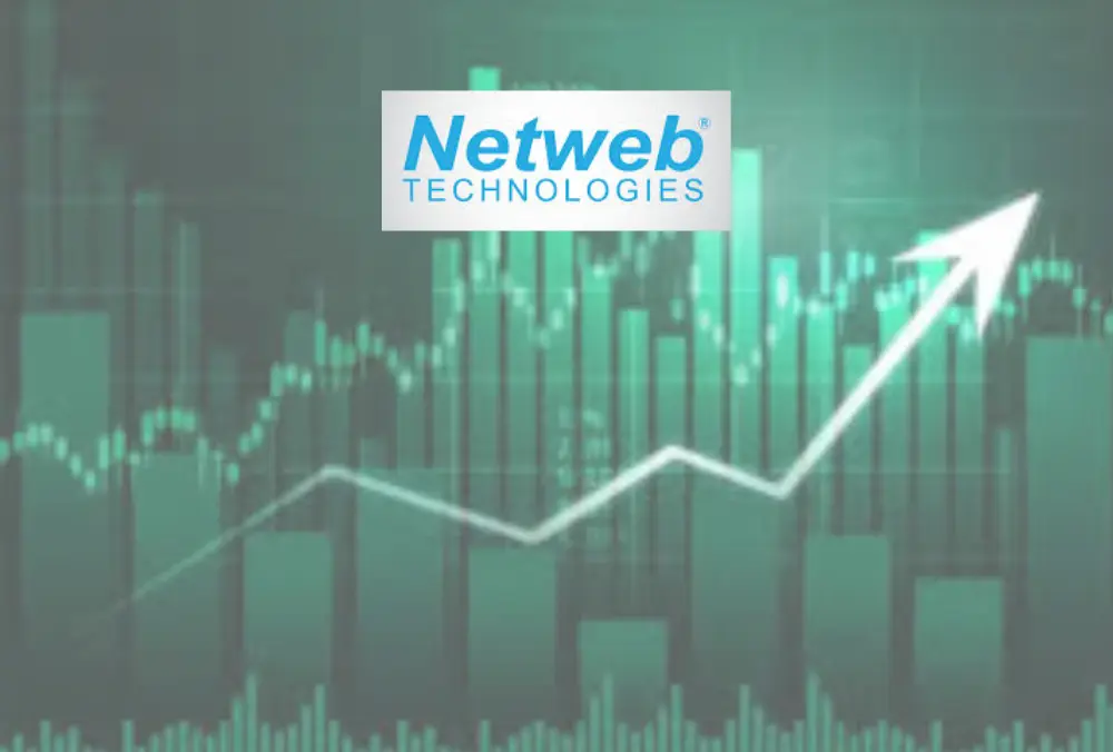 Netweb Technologies growth chart with upward arrow