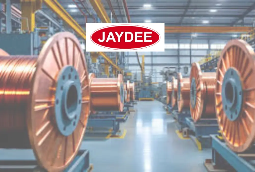 Jaydee copper wire manufacturing plant with large spools