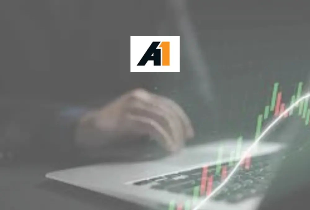 A1 stock trading analysis on laptop with growth chart