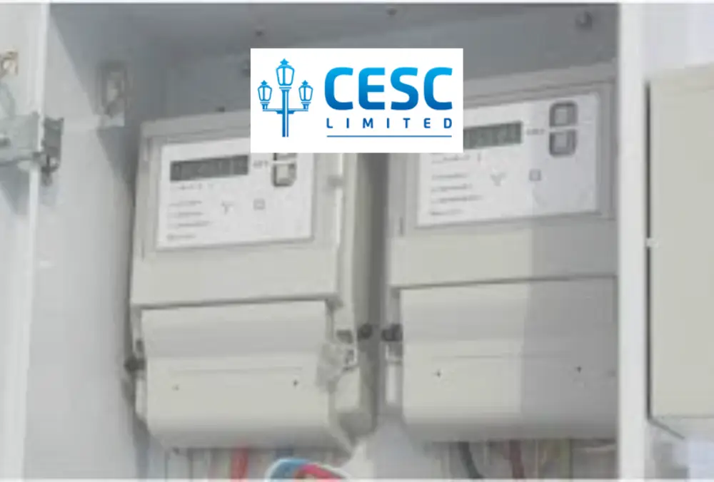 CESC Limited logo displayed over smart electricity meter panel