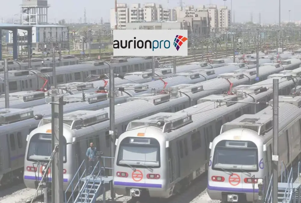 Aurionpro metro rail project with multiple trains at depot