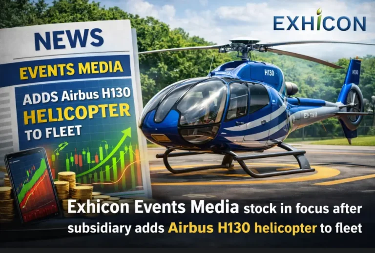 Exhicon Events Media stock in focus after subsidiary adds Airbus H130 helicopter to fleet