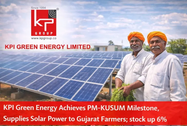 KPI Green Energy Achieves PM-KUSUM Milestone, Supplies Solar Power to Gujarat Farmers; stock up 6%