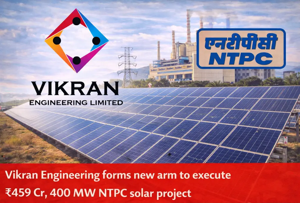 Vikran Engineering wins 400 MW NTPC solar project