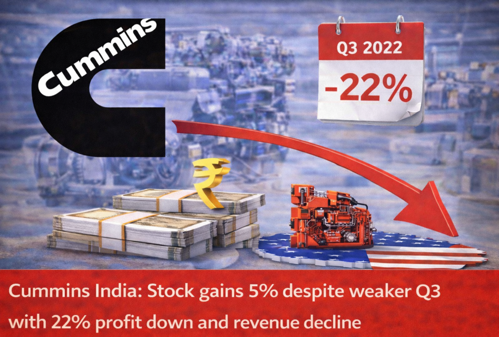 Cummins India shares rise despite 22% Q3 profit drop