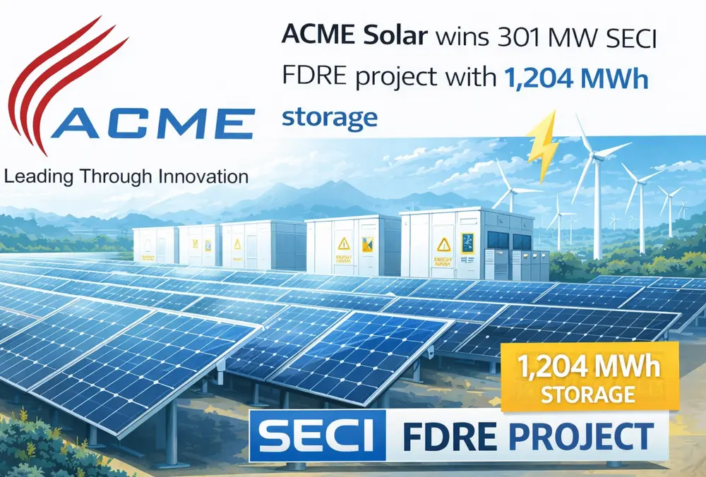 ACME Solar wins 301 MW SECI project with storage