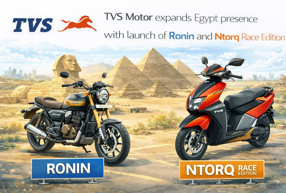 TVS Motor launches Ronin and Ntorq in Egypt