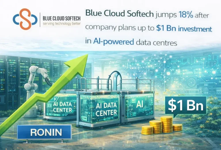 Blue Cloud Softech jumps 18% after company plans up to $1 Bn investment in AI-powered data centres