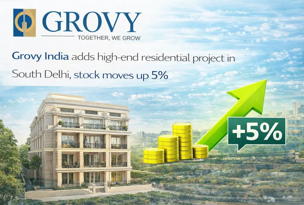 Grovy India adds South Delhi project, stock up 5%