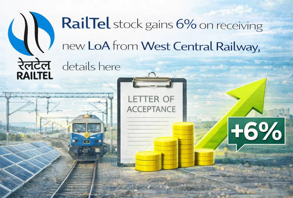 RailTel stock gains 6% after West Central Railway LoA