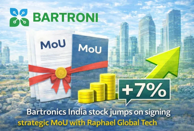 Bartronics India stock jumps on signing strategic MoU with Raphael Global Tech