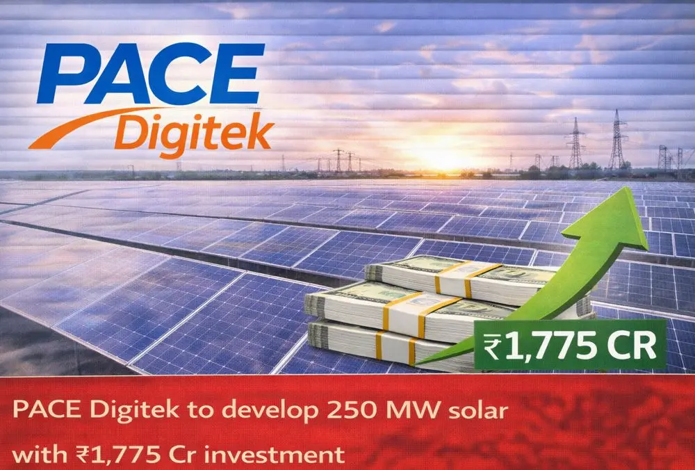 PACE Digitek to develop 250 MW solar project with ₹1,775 Cr