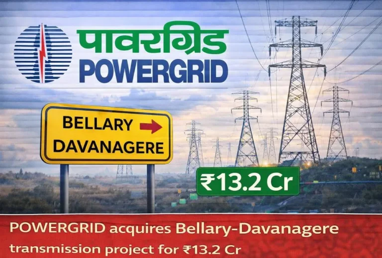POWERGRID acquires Bellary-Davanagere transmission project for ₹13.2 Cr
