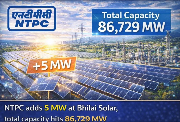 NTPC adds 5 MW at Bhilai Solar, total capacity hits 86,729 MW