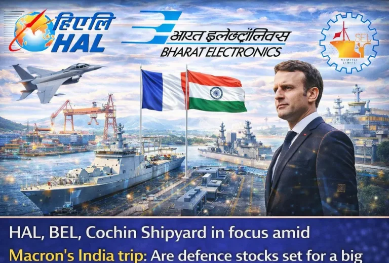 HAL, BEL, Cochin Shipyard in focus amid Macron’s India trip; Are defence stocks set for a big move?