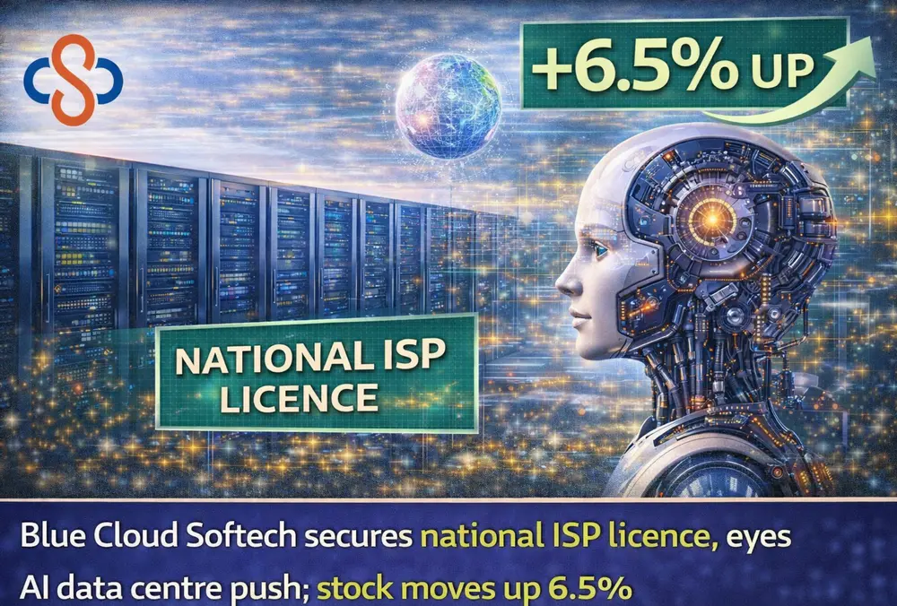 Blue Cloud Softech up 6.5% after national ISP licence