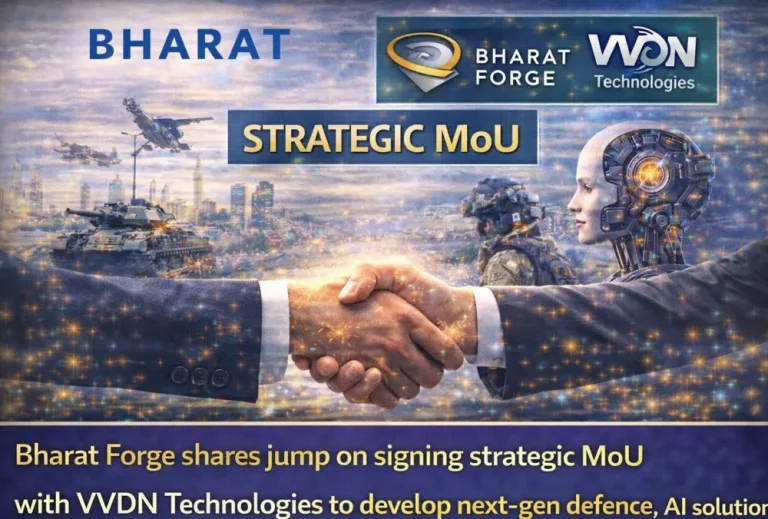 Bharat Forge shares jump on signing strategic MoU with VVDN Technologies to develop next-gen defence, AI solutions