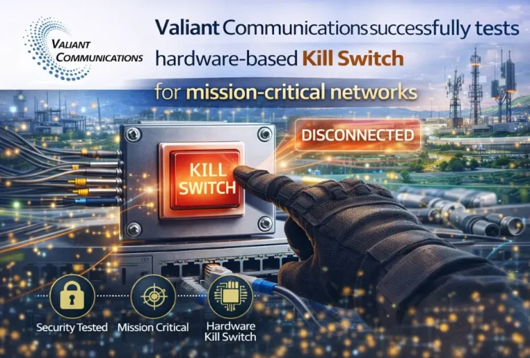 Valiant Communications successfully tests hardware-based Kill Switch for mission-critical networks