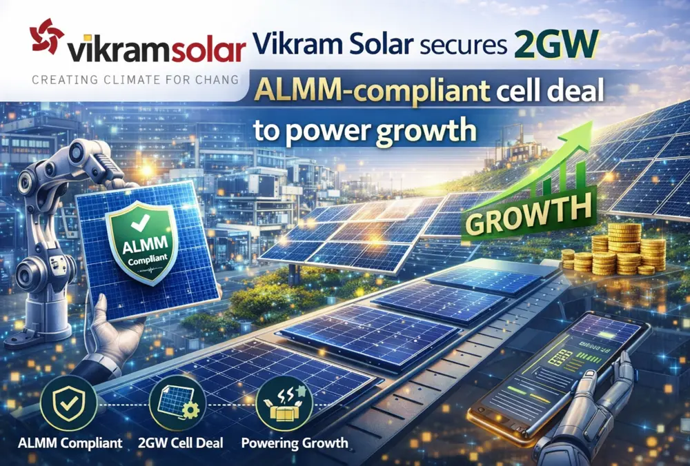 Vikram Solar secures 2GW ALMM-compliant cell deal to drive growth
