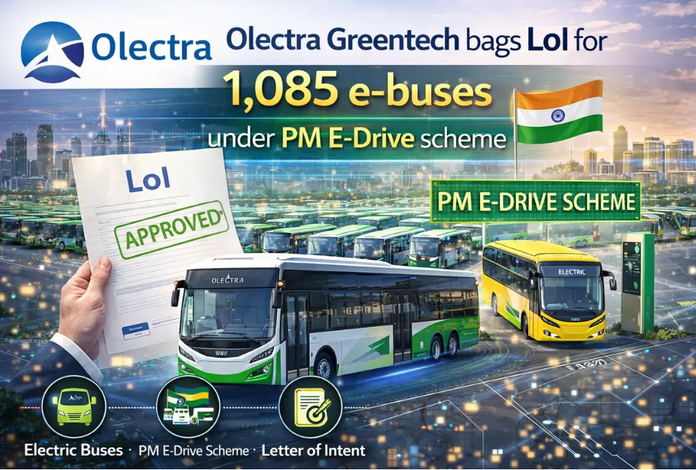 Olectra Greentech bags LoI for 1,085 e-buses under PM E-Drive