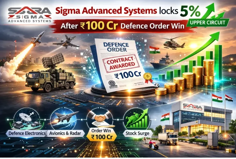 Sigma Advanced Systems locks 5% upper circuit after ₹100 Cr defence order win