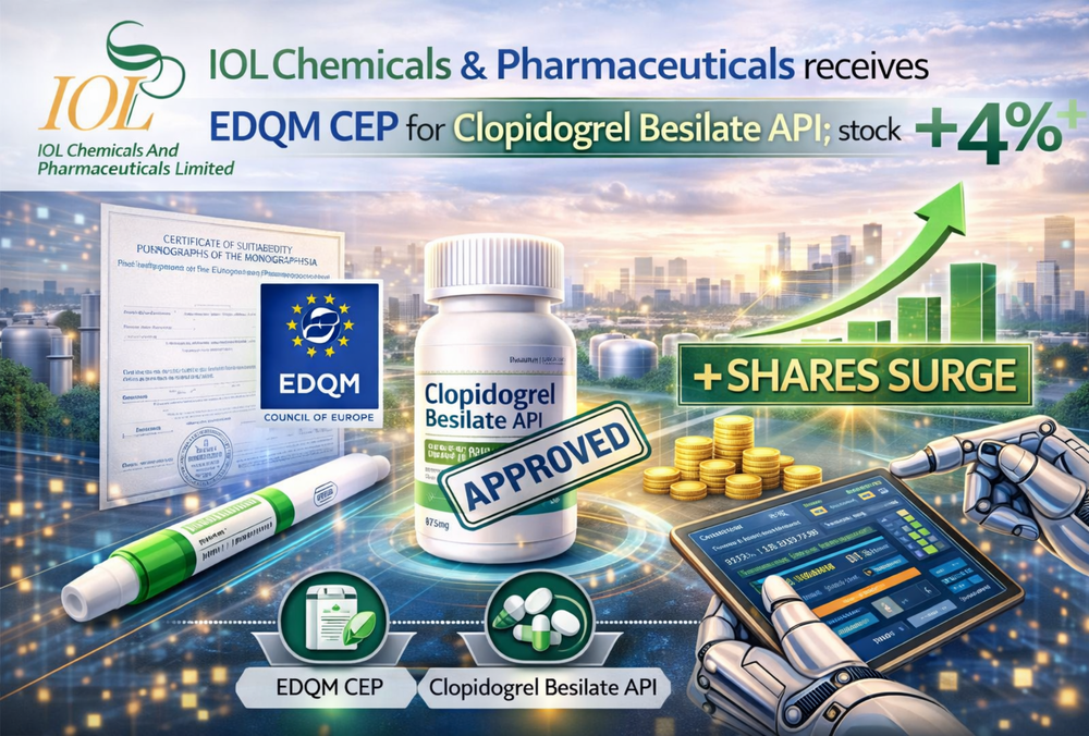 IOL Chemicals gets EDQM CEP for clopidogrel API