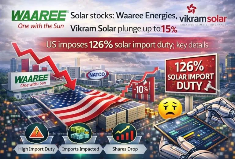 Solar stocks: Waaree Energies, Vikram Solar plunge up to 15% US imposes 126% solar import duty; key details