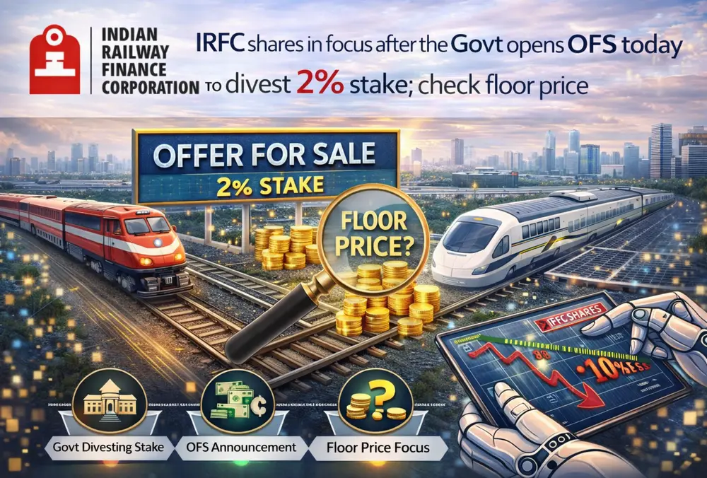 IRFC shares in focus as govt opens OFS to divest 2% stake