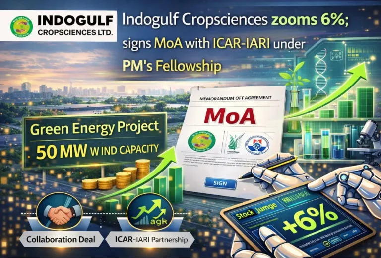 Indogulf Cropsciences zooms 6%; signs MoA with ICAR-IARI under PM’s Fellowship