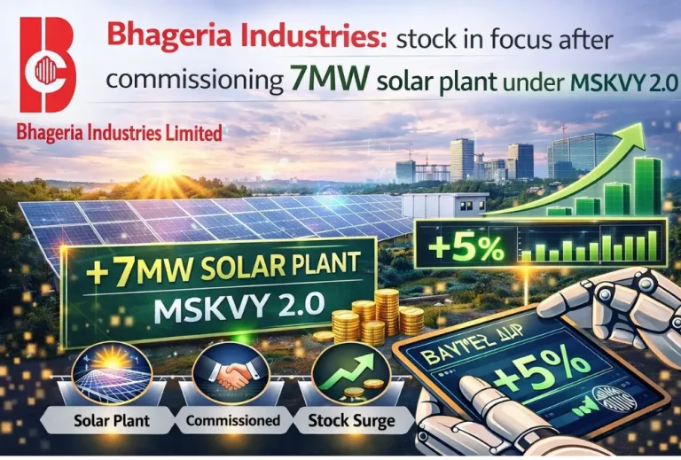 Bhageria Industries: stock in focus after commissioning 7MW solar plant under MSKVY 2.0