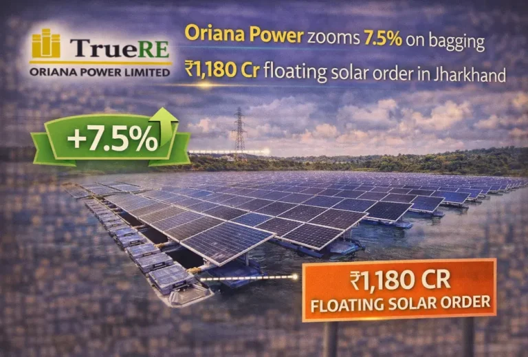 Oriana Power zooms 7.5% on bagging ₹1,180 Cr floating solar order in Jharkhand
