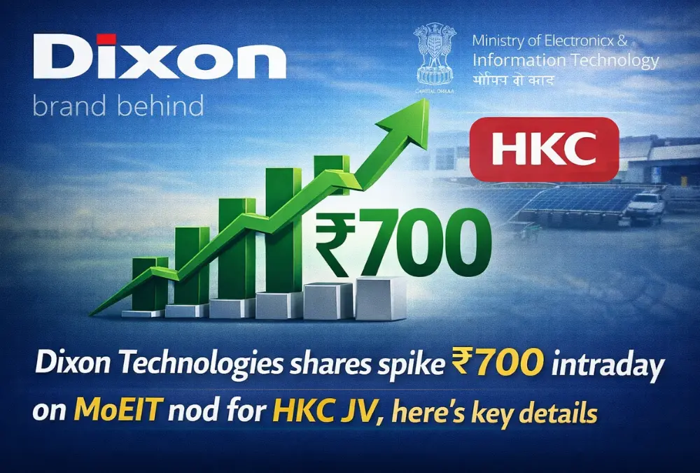 Dixon Technologies stock spikes ₹700 intraday after MoEIT nod for HKC JV