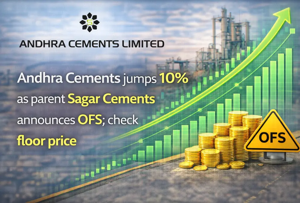 Andhra Cements rises after Sagar Cements announces OFS