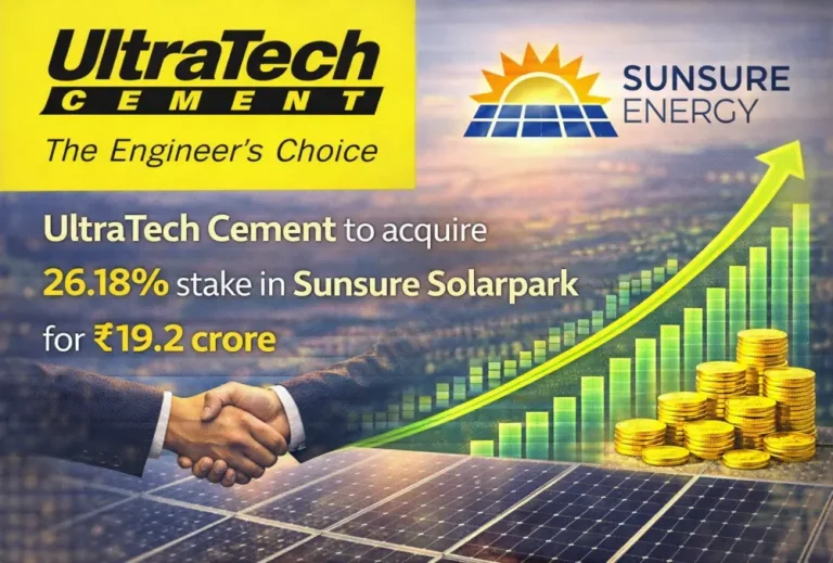 UltraTech Cement to acquire 26.18% stake in Sunsure Solarpark for ₹19.2 crore