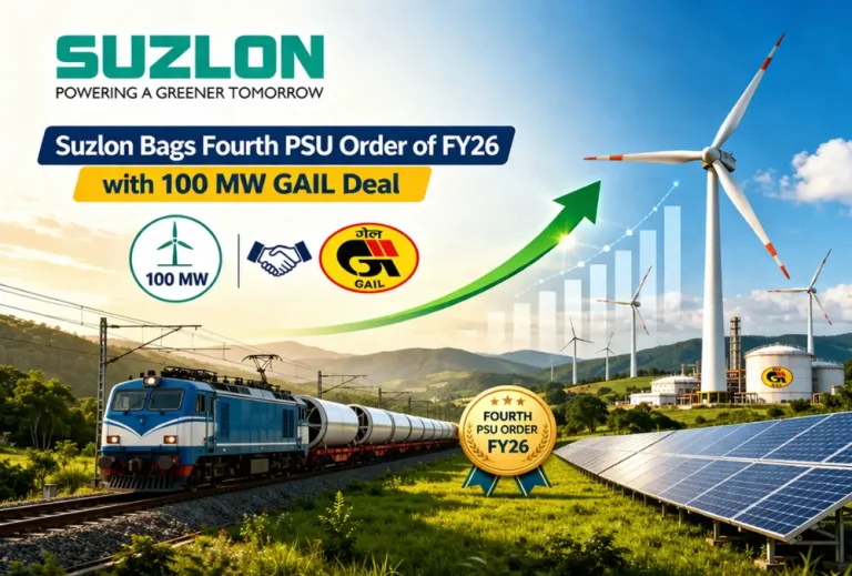 Suzlon Bags Fourth PSU Order of FY26 with 100 MW GAIL Deal