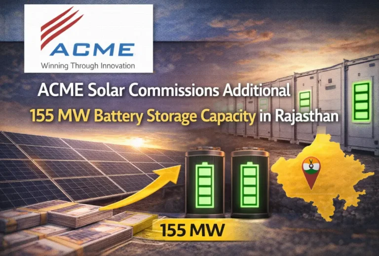 ACME Solar Commissions Additional 155 MW Battery Storage Capacity in Rajasthan