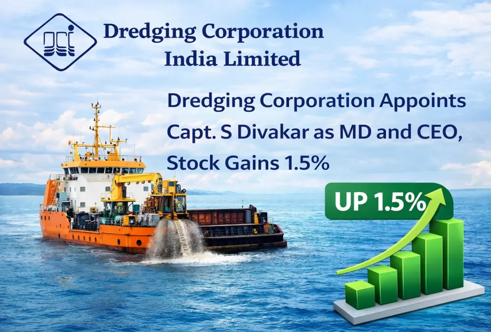 Dredging ship at sea with 1.5% stock gain after MD appointment